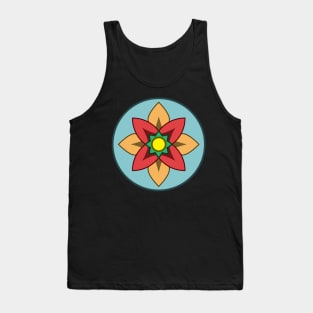 Colorful Open Flower Tank Top